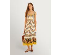 Farm Rio Farm Rio Yellow Hilo Stripes Sand Midi Dress Yellow small