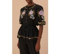 FARM Rio Winter Garden Embroidered Short Sleeve Blouse Taille: XL | Chemisiers Outlet | Femme