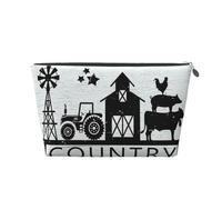 Farm Sweet Farm Trousse de maquillage de voyage multifonction avec fermeture éclair pour femmes et filles Doré, Argenté., Taille unique