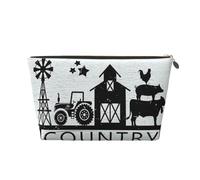 Farm Sweet Farm Trousse de maquillage de voyage multifonction avec fermeture éclair pour femmes et filles Doré, doré, Taille unique