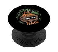 Farm to Table. Mangez Vert, Vivez Vert PopSockets PopGrip Adhésif