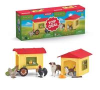 Schleich 72241 Pack Promo Niche et Poulailler, dès 3 Ans, Farm World - Playset, 38 x 8 x 14,5 cm