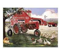Farmall Sunday On The Farm - Puzzle de 1000 pièces - Grand tracteur rouge fabriqué aux États-Unis