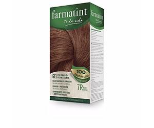 Farmatint Gel 7R Rubio Cobrizo. Tinte permanente. Cabello natural y color duradero. Sin amoníaco ni parabenes ni parafinas ni siliconas. Coloración natural para el pelo fácil de aplicar.