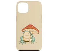 Farmcore Frog and Mushroom Umbrella Aesthetic Cottagecore Coque pour iPhone 13