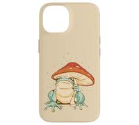 Farmcore Frog and Mushroom Umbrella Aesthetic Cottagecore Coque pour iPhone 14