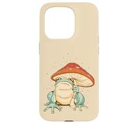 Farmcore Frog and Mushroom Umbrella Aesthetic Cottagecore Coque pour iPhone 15 Pro