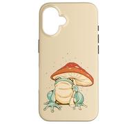 Farmcore Frog and Mushroom Umbrella Aesthetic Cottagecore Coque pour iPhone 16