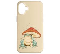 Farmcore Frog and Mushroom Umbrella Aesthetic Cottagecore Coque pour iPhone 16 Plus