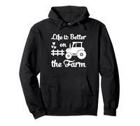Farmer Life is Better on The Farm Tractor Country Humour Sweat à Capuche