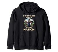 Farmer Nation Œuf de Poule rétro Motif Ferme Sweat à Capuche