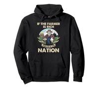 Farmer Nation Œuf de Poule rétro Motif Ferme Sweat à Capuche