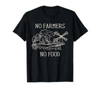 Farmer Support No Farmers No Food Agriculture Message rétro T-Shirt