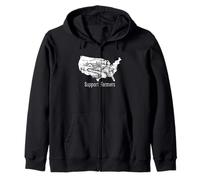 Farmer Support USA Farm Scene Agriculture Rural Country Art Sweat à Capuche