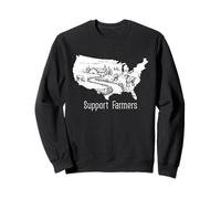Farmer Support USA Farm Scene Agriculture Rural Country Art Sweatshirt