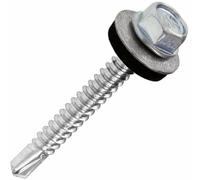 Farmer TEK Lot de 25 vis auto-perceuses galvanisées 20 mm, 35 mm, 50 mm avec rondelles d'étanchéité EPDM DIN 7504-K
