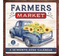 Farmer's Market 2026 12 X 24 Inch (Hanging) Monthly Square Wall Calendar Featuring the Artwork of Mollie B. Plastic-Free