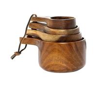 Farmhouse Cuillère à café en bois - Ensemble de tasses et cuillères à mesurer en bois | Pelles à assaisonnement pour sucre et sel, cuillère à assaisonner pour bocaux, sucre et sel