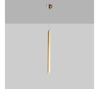 Farmhouse Decoration Brushed Gold Chandelier LED Single Head Cylinder Mid Century Long Tube Pendant Lamp Indoor Iron Suspension Desktop Ceiling Light for Bedside