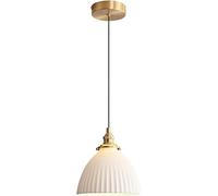 Farmhouse Decoration White Ceramics Chandelier Nordic Brass Socket Light Vintage Pendant Lamp Fixtures for Kitchen Island Living Dining Room Corridor Bar