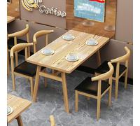 Farmhouse Ensemble de 5 grandes tables de salle à manger rectangulaires pour 4 personnes avec chaises rembourrées - Parfait pour les repas de famille et les réunions