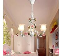 Farmhouse Living French Country Flower Chandelier Sputnik Milk Glass Hanging Pendant Vintage Floral Ceiling Light Fixture for Bedroom Kitchen Island Dining Room