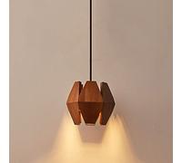 Farmhouse Wood Pendant Light Vintage Geometric Hanging Lamping, Retro Chandelier Plafond Lighting Ayémorrat pour de la Salle à Manger Isagine