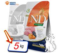 Farmina N&D Pumpkin Croquettes pour chat Lamb & Blueberry Adulte stérilisé 5 kg