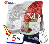 Farmina N&D Quinoa – Nourriture pour chat digestion, Agneau, 5 kg