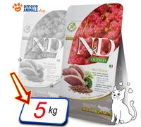 Farmina N&D Quinoa Cat – Canard, Brocoli & Asperges – Adulte stérilisé – 5 kg