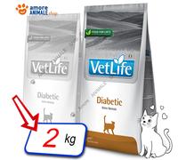 Farmina Cat Vet Life Naturel → Diabetic - 400 Gr / 2 KG - Croquettes Chat