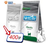 Farmina Cat Vet Life Naturel → Obésité - 400 Gr / 2/5 KG - Nourriture Chat Chats