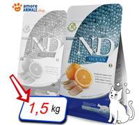 Farmina Pet Food N&D Ocean Herring & Orange croquette pour chat 10 kg Adulte Hareng