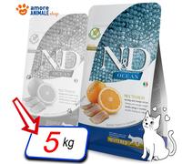 Farmina N&D Ocean Cat Hareng et Orange pour chats stérilisés adultes 5 kg