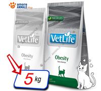 Farmina Chat VET LIFE Naturel → OBÉSITÉ - 5 kg - Croquettes Pour Chats Aliment