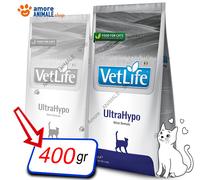 Farmina Aliment complet pour chats Vet Life Feline Ultrahypo – Allergies et intolérances – 400 g