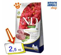 Farmina – Aliment pour chien N&D Quinoa Contrôle du poids – Agneau, brocoli & asperges – Mini 2,5 kg