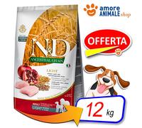 Farmina N&D Ancestral Grain Dog Light – Poulet, Épeautre, Avoine et Grenade Adulte Medium/Maxi 12 kg