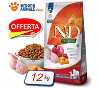 Farmina Chien N&D Citrouille Adulte Moyen / Maxi → Caille Et Grenade - 12 Kg