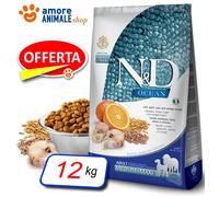 Farmina Chien N&D Océan Adulte Moyen/Maxi → Morue Et Épeautre - 12 Kg - Chiens