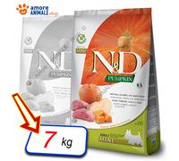 Farmina N&D Potiron, Sanglier & Pomme – Croquettes pour chiens Mini – 7 kg