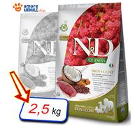 Farmina, N&D Quinoa Skin & Coat, Canard & Coco, Chien Adult Moyen/Maxi, 2,5 kg