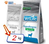 Farmina Chien Vet Life Régime Naturel → Hypoallergénique Œufs Et Riz - 2 / 12 Kg