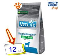 Farmina Chiens Vet Life Hypoallergénique Œuf Et Riz Nourriture Sèche 2/12 Kg