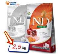 Farmina Dog N&D Pumpkin Adulte Med / Maxi Poulet et Grenade 2,5 / 12 kg Chiens