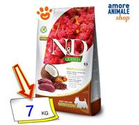 Farmina Dog N&D Quinoa Adulte Mini Peau & Poil Cerf, Coco Et Curcuma 7 Kg