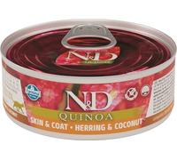 FARMINA N&D Cat Quinoa Herring & coconut Skin&Coat - Quinoa, hareng et noix de coco pour chats pour améliorer le pelage - 80 g