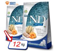 Farmina N&D Ocean Dog Chiot Moyen et Maxi Morue, Potiron et Melon cantaloup 12 kg