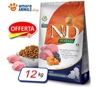 Farmina Pet Food 8010276033345 Alimentation sèche pour chiens 12 kg Chiot Myrtille, Agneau, Courge