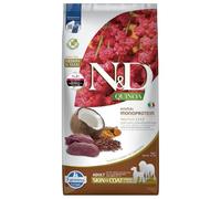 FARMINA N&D Quinoa Dog Adult Medium&Maxi Skin&Coat Venison & Coconut - Venaison, quinoa & noix de coco pour favoriser la peau et le pelage des chiens adultes de moyennes et grandes race avec - 7 kg